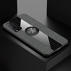 Funda Silicona Carcasa Ultrafina Goma con Magnetico Anillo de dedo Soporte para Huawei Honor Play4T Pro Gris