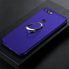 Funda Silicona Carcasa Ultrafina Goma con Magnetico Anillo de dedo Soporte para Huawei Honor View 20 Azul