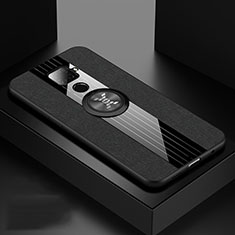 Funda Silicona Carcasa Ultrafina Goma con Magnetico Anillo de dedo Soporte para Huawei Mate 30 Lite Negro