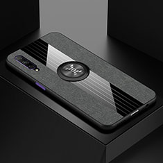 Funda Silicona Carcasa Ultrafina Goma con Magnetico Anillo de dedo Soporte para Huawei P Smart Pro (2019) Gris