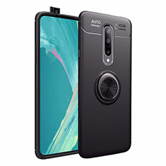 Funda Silicona Carcasa Ultrafina Goma con Magnetico Anillo de dedo Soporte para OnePlus 7 Pro Negro