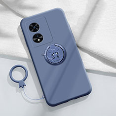 Funda Silicona Carcasa Ultrafina Goma con Magnetico Anillo de dedo Soporte para Oppo A1 Pro 5G Gris Lavanda