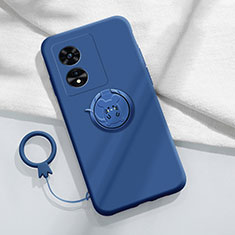 Funda Silicona Carcasa Ultrafina Goma con Magnetico Anillo de dedo Soporte para Oppo A1x 5G Azul