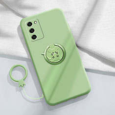 Funda Silicona Carcasa Ultrafina Goma con Magnetico Anillo de dedo Soporte para Oppo A55S 5G Verde