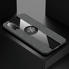 Funda Silicona Carcasa Ultrafina Goma con Magnetico Anillo de dedo Soporte para Oppo Find X2 Gris