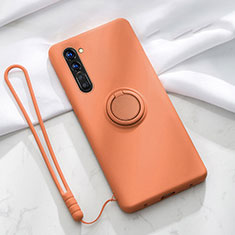 Funda Silicona Carcasa Ultrafina Goma con Magnetico Anillo de dedo Soporte para Oppo K7 5G Naranja