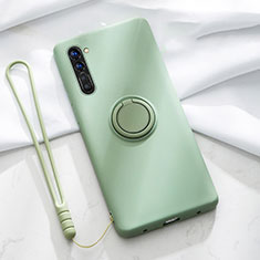 Funda Silicona Carcasa Ultrafina Goma con Magnetico Anillo de dedo Soporte para Oppo K7 5G Verde