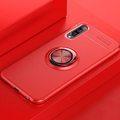Funda Silicona Carcasa Ultrafina Goma con Magnetico Anillo de dedo Soporte para Samsung Galaxy A70S Rojo