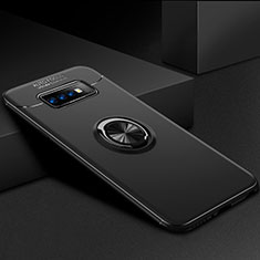 Funda Silicona Carcasa Ultrafina Goma con Magnetico Anillo de dedo Soporte para Samsung Galaxy S10 5G Negro
