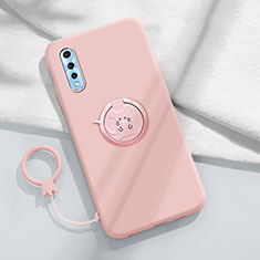 Funda Silicona Carcasa Ultrafina Goma con Magnetico Anillo de dedo Soporte para Vivo Y7s Rosa