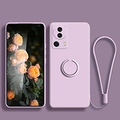 Funda Silicona Carcasa Ultrafina Goma con Magnetico Anillo de dedo Soporte para Xiaomi Civi 2 5G Purpura Claro