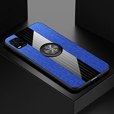 Funda Silicona Carcasa Ultrafina Goma con Magnetico Anillo de dedo Soporte para Xiaomi Mi 10 Lite Azul