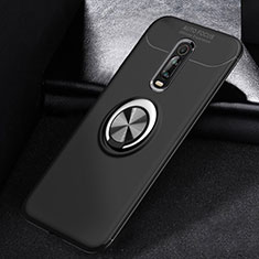 Funda Silicona Carcasa Ultrafina Goma con Magnetico Anillo de dedo Soporte para Xiaomi Mi 9T Negro
