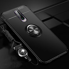Funda Silicona Carcasa Ultrafina Goma con Magnetico Anillo de dedo Soporte para Xiaomi Poco X2 Negro