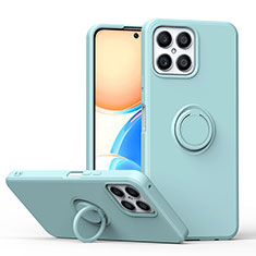 Funda Silicona Carcasa Ultrafina Goma con Magnetico Anillo de dedo Soporte QW1 para Huawei Honor X8 4G Azul Claro