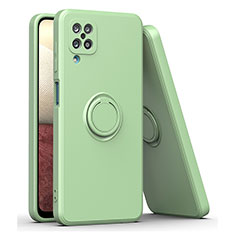 Funda Silicona Carcasa Ultrafina Goma con Magnetico Anillo de dedo Soporte QW1 para Samsung Galaxy A12 5G Ejercito Verde