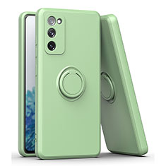 Funda Silicona Carcasa Ultrafina Goma con Magnetico Anillo de dedo Soporte QW1 para Samsung Galaxy S20 FE (2022) 5G Menta Verde