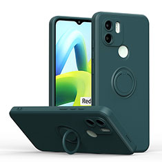 Funda Silicona Carcasa Ultrafina Goma con Magnetico Anillo de dedo Soporte QW1 para Xiaomi Redmi A1 Verde Noche