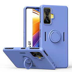 Funda Silicona Carcasa Ultrafina Goma con Magnetico Anillo de dedo Soporte QW1 para Xiaomi Redmi K50 Gaming AMG F1 5G Gris Lavanda