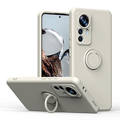 Funda Silicona Carcasa Ultrafina Goma con Magnetico Anillo de dedo Soporte QW1 para Xiaomi Redmi K50 Ultra 5G Blanco