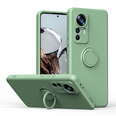 Funda Silicona Carcasa Ultrafina Goma con Magnetico Anillo de dedo Soporte QW1 para Xiaomi Redmi K50 Ultra 5G Ejercito Verde