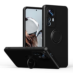 Funda Silicona Carcasa Ultrafina Goma con Magnetico Anillo de dedo Soporte QW1 para Xiaomi Redmi K50 Ultra 5G Negro