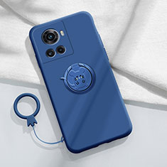 Funda Silicona Carcasa Ultrafina Goma con Magnetico Anillo de dedo Soporte S01 para OnePlus 10R 5G Azul