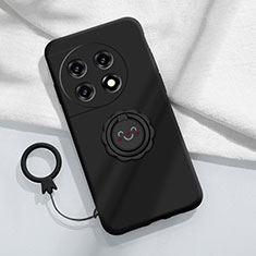 Funda Silicona Carcasa Ultrafina Goma con Magnetico Anillo de dedo Soporte S01 para OnePlus 11R 5G Negro