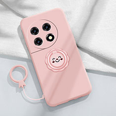 Funda Silicona Carcasa Ultrafina Goma con Magnetico Anillo de dedo Soporte S01 para OnePlus Ace 2 5G Rosa