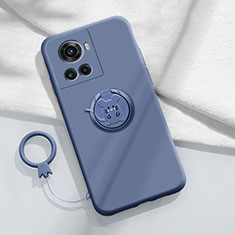 Funda Silicona Carcasa Ultrafina Goma con Magnetico Anillo de dedo Soporte S01 para OnePlus Ace 5G Gris Lavanda