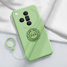 Funda Silicona Carcasa Ultrafina Goma con Magnetico Anillo de dedo Soporte S01 para Oppo Find X7 Ultra 5G Verde