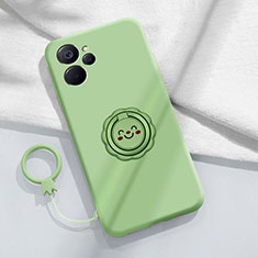 Funda Silicona Carcasa Ultrafina Goma con Magnetico Anillo de dedo Soporte S01 para Realme 10T 5G Verde