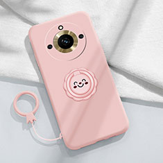 Funda Silicona Carcasa Ultrafina Goma con Magnetico Anillo de dedo Soporte S01 para Realme 11 Pro 5G Rosa