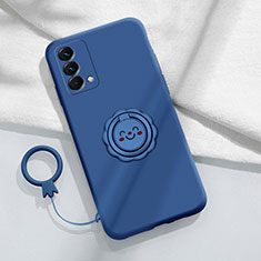 Funda Silicona Carcasa Ultrafina Goma con Magnetico Anillo de dedo Soporte S01 para Realme GT Master 5G Azul