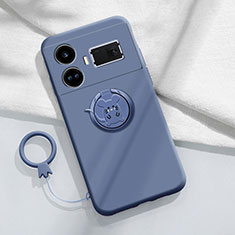 Funda Silicona Carcasa Ultrafina Goma con Magnetico Anillo de dedo Soporte S01 para Realme GT Neo5 240W 5G Gris Lavanda