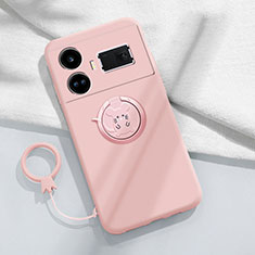 Funda Silicona Carcasa Ultrafina Goma con Magnetico Anillo de dedo Soporte S01 para Realme GT Neo5 240W 5G Rosa