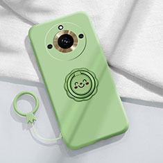 Funda Silicona Carcasa Ultrafina Goma con Magnetico Anillo de dedo Soporte S01 para Realme Narzo 60 Pro 5G Verde