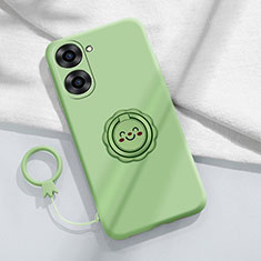 Funda Silicona Carcasa Ultrafina Goma con Magnetico Anillo de dedo Soporte S01 para Realme Q5x 5G Verde