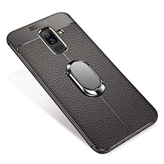 Funda Silicona Carcasa Ultrafina Goma con Magnetico Anillo de dedo Soporte S01 para Samsung Galaxy A9 Star Lite Gris