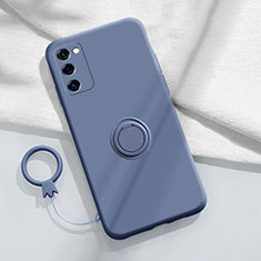 Funda Silicona Carcasa Ultrafina Goma con Magnetico Anillo de dedo Soporte S01 para Samsung Galaxy S20 FE 4G Gris Lavanda