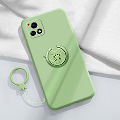 Funda Silicona Carcasa Ultrafina Goma con Magnetico Anillo de dedo Soporte S01 para Vivo iQOO U3x 5G Verde