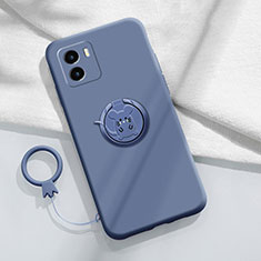 Funda Silicona Carcasa Ultrafina Goma con Magnetico Anillo de dedo Soporte S01 para Vivo iQOO U5x Gris Lavanda