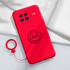 Funda Silicona Carcasa Ultrafina Goma con Magnetico Anillo de dedo Soporte S01 para Vivo X Note Rojo