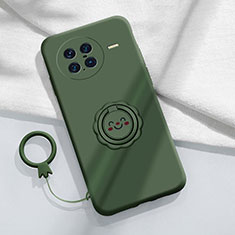 Funda Silicona Carcasa Ultrafina Goma con Magnetico Anillo de dedo Soporte S01 para Vivo X Note Verde Noche