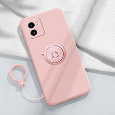 Funda Silicona Carcasa Ultrafina Goma con Magnetico Anillo de dedo Soporte S01 para Vivo Y01 Rosa