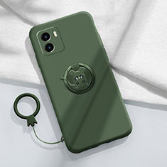 Funda Silicona Carcasa Ultrafina Goma con Magnetico Anillo de dedo Soporte S01 para Vivo Y01 Verde Noche