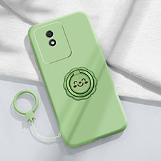 Funda Silicona Carcasa Ultrafina Goma con Magnetico Anillo de dedo Soporte S01 para Vivo Y02A Verde