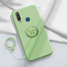 Funda Silicona Carcasa Ultrafina Goma con Magnetico Anillo de dedo Soporte S01 para Vivo Y11 Verde