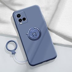 Funda Silicona Carcasa Ultrafina Goma con Magnetico Anillo de dedo Soporte S01 para Vivo Y33T Gris Lavanda