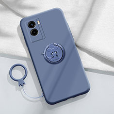 Funda Silicona Carcasa Ultrafina Goma con Magnetico Anillo de dedo Soporte S01 para Vivo Y55s (2021) Gris Lavanda